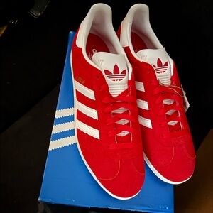 Adidas Red and White Sneakers Classic Design